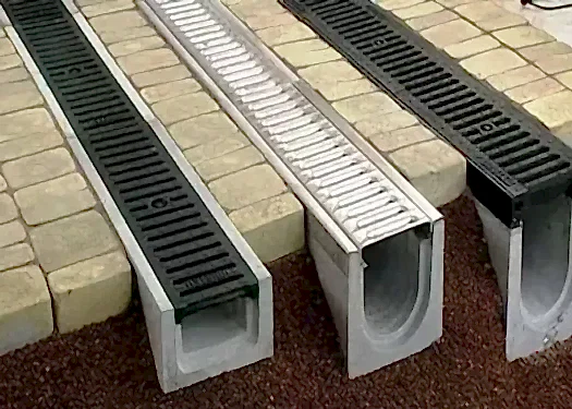 Установка лотков водостоков